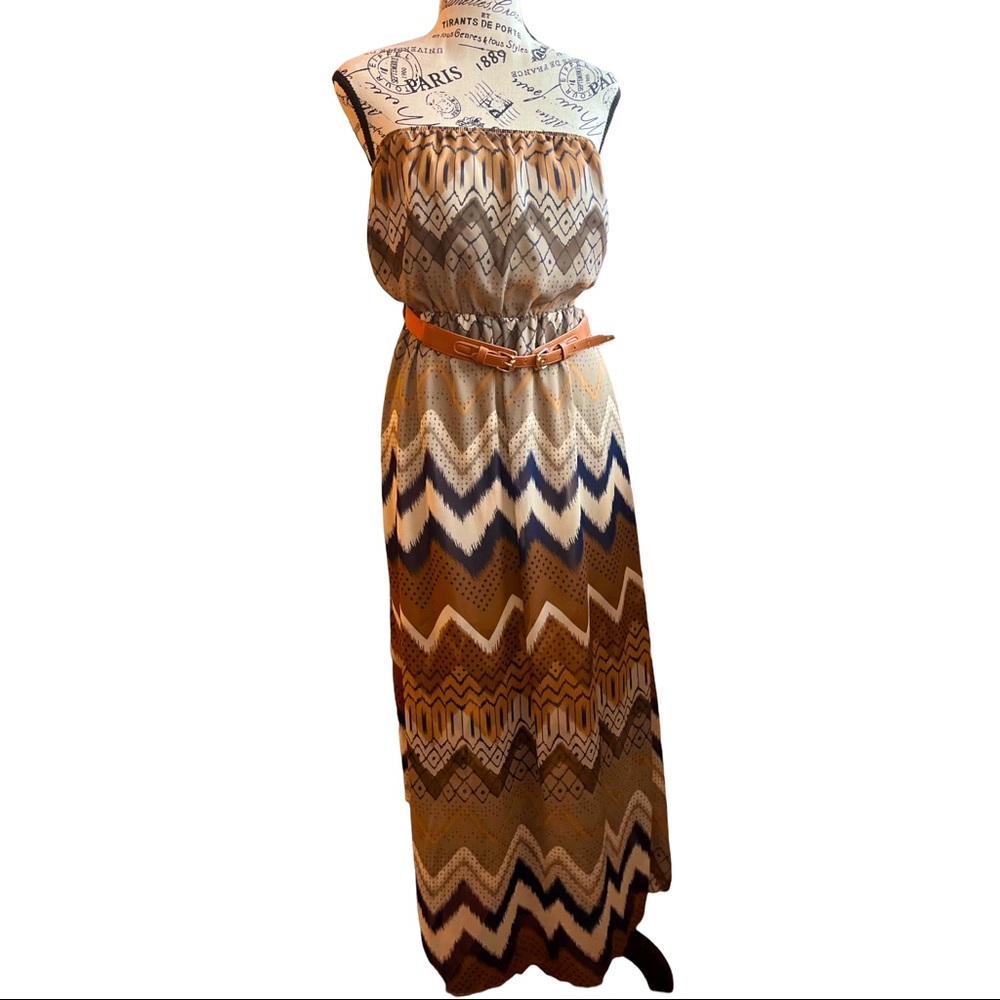 🧡3/$25!!  Papaya Strapless Dress EUC 💫